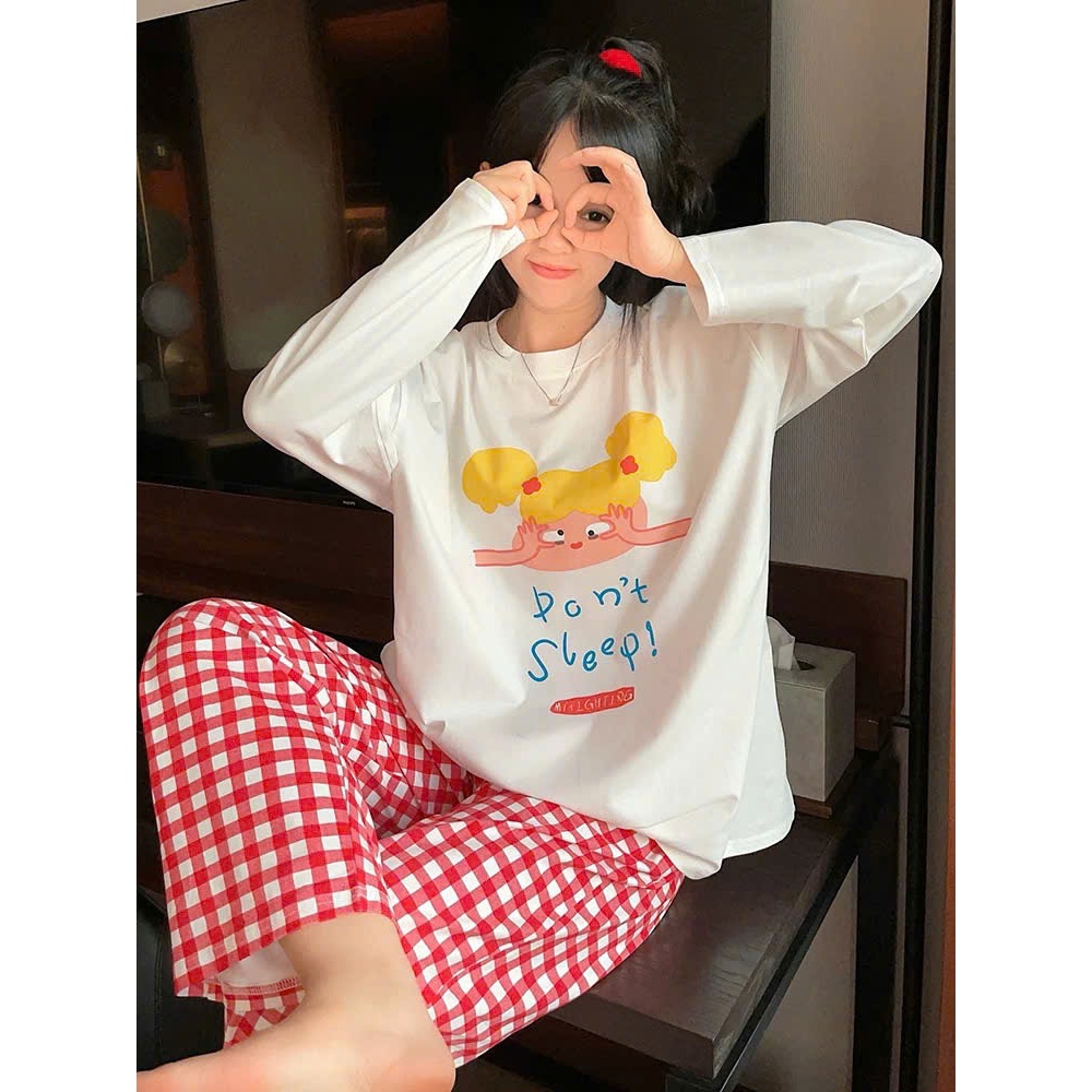 Sét bộ dài nữ mùa đông, Sét bộ mặc nhà quần dài áo dài tay in hình JULY FASHION Đồ bộ mặc ngủ chất thun xược, Kate