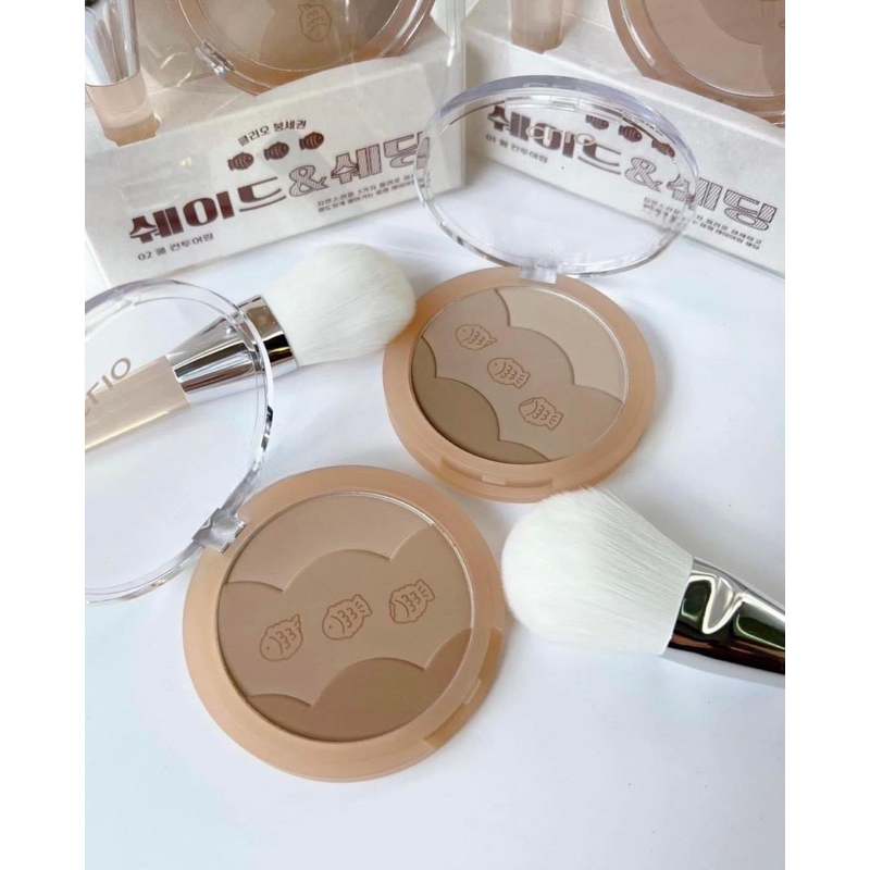 Phấn tạo khối Clio Shade & Shading Contour. Sản phẩm giúp tạo hiệu ứng góc cạnh khuôn mặt cực đẹp.