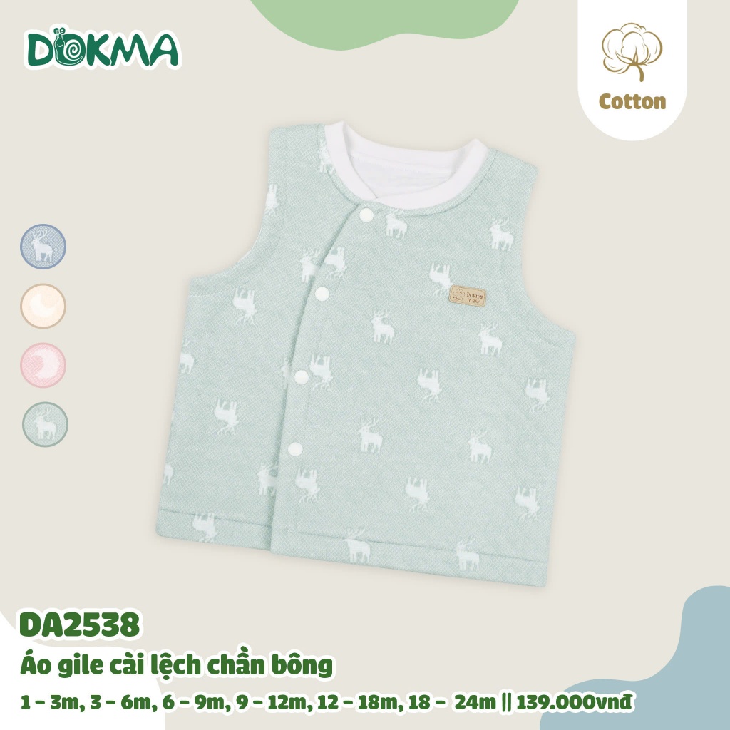 (4-12kg) Áo Gile Nỉ Cho Bé Dokma DA1931 DA2535 DA1860 DA2471
