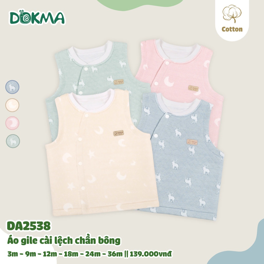 (4-12kg) Áo Gile Nỉ Cho Bé Dokma DA1931 DA2535 DA1860 DA2471