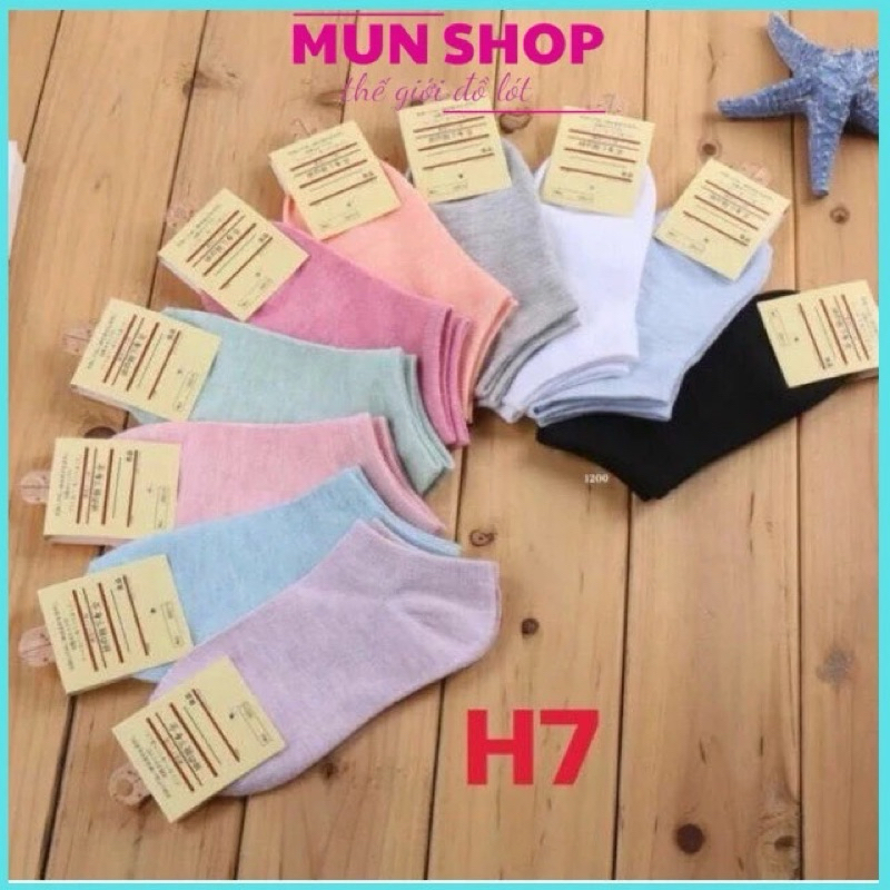 Sét 5 đôi tất cổ ngắn màu muối tiêu H7-H8