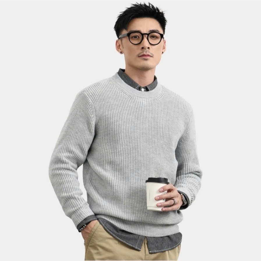 Áo Len Nam  Cổ Tròn Chất Len Lông Cừu Hạt Gạo, Dày Dặn, Ấm Áp, Form Dáng Hàn Quốc Halley N21