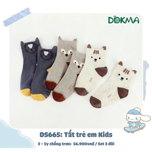 Set 3 Đôi Tất Đồng Màu Cổ Cao, Cổ Thấp Bé Trai, Bé Gái DS467 DS476 DS665 DS766 DS767 DS768
