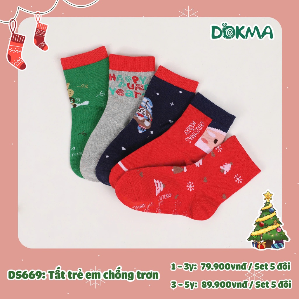 (0-5Y) Set 5 Đôi Tất Dokma Đáng Yêu Bé Trai, Bé Gái DS669 DS670 DS765