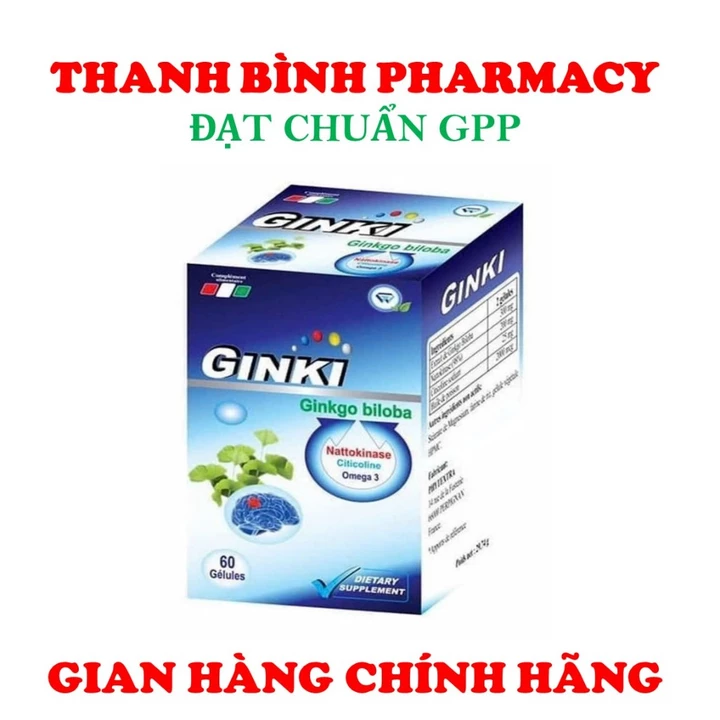 GINKI GINKGO BILOBA - NHẬP KHẨU PHÁP - HỖ TRỢ HOẠT HUYẾT-RỐI LOẠN TIỀN ĐÌNH - GIẢM NGUY CƠ TẮC MẠCH