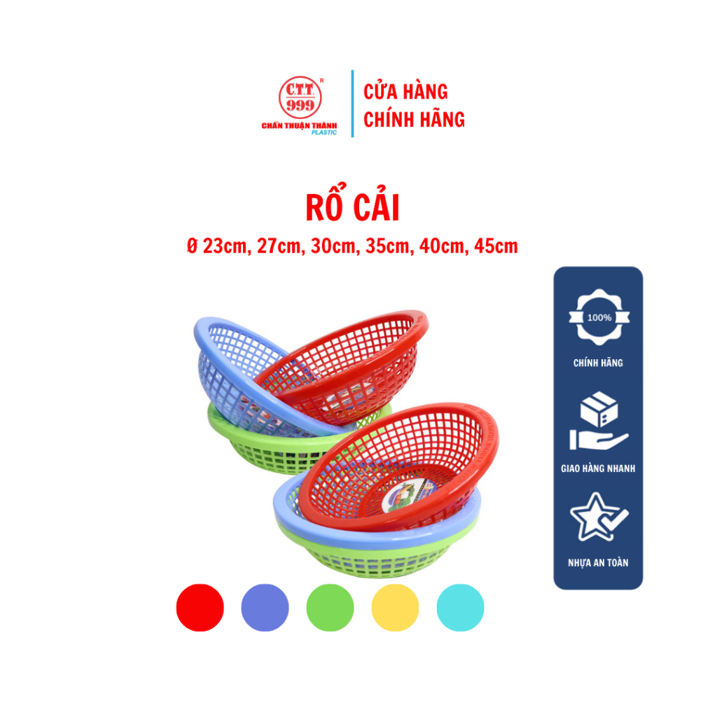 Rổ nhựa tròn, rổ cải Chấn Thuận Thành đựng đồ đạc, rổ đựng rau, đa năng ...