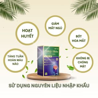 Combo 05 Hộp Bổ Não Biophar Ginkgo Biloba Q10-GABA, Viên Uống Bổ Não, Tuần Hoàn Não Hộp 60 Viên