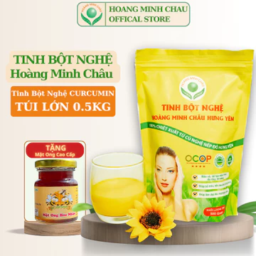 Tinh Bột Nghệ Nguyên Chất, Tinh Bột Nghệ Curcumin Hoàng Minh Châu, Túi Lớn 0.5Kg, Tinh Bột Nghệ Đỏ Tăng Đề Kháng