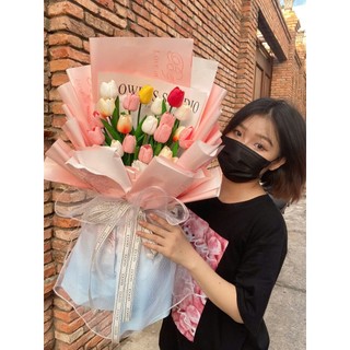 Bó hoa tulip 20 bông, 25 bông siêu to giá rẻ làm quà tặng sinh nhật, lễ 14/2, 8/3, 20/10, 20/11