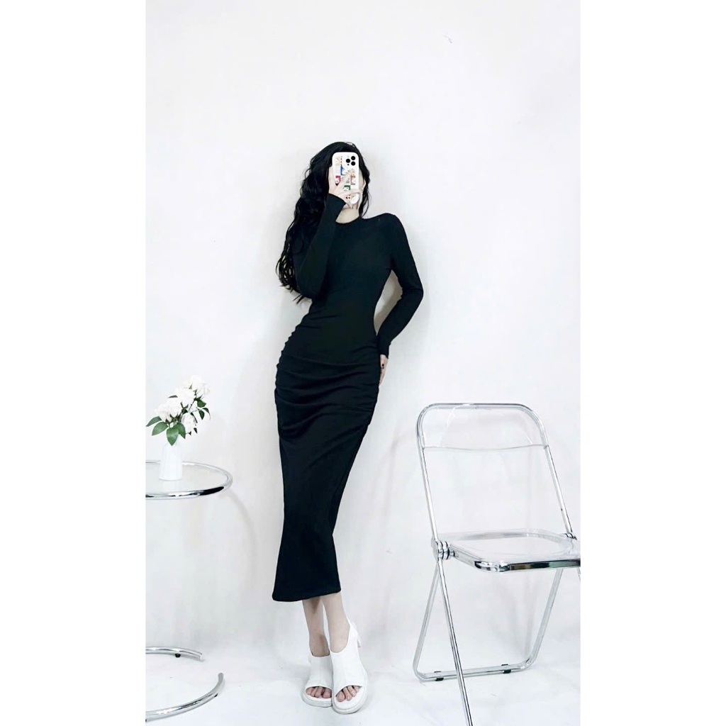 Đầm body nhún eo 2 bên siêu tôn dáng A1808