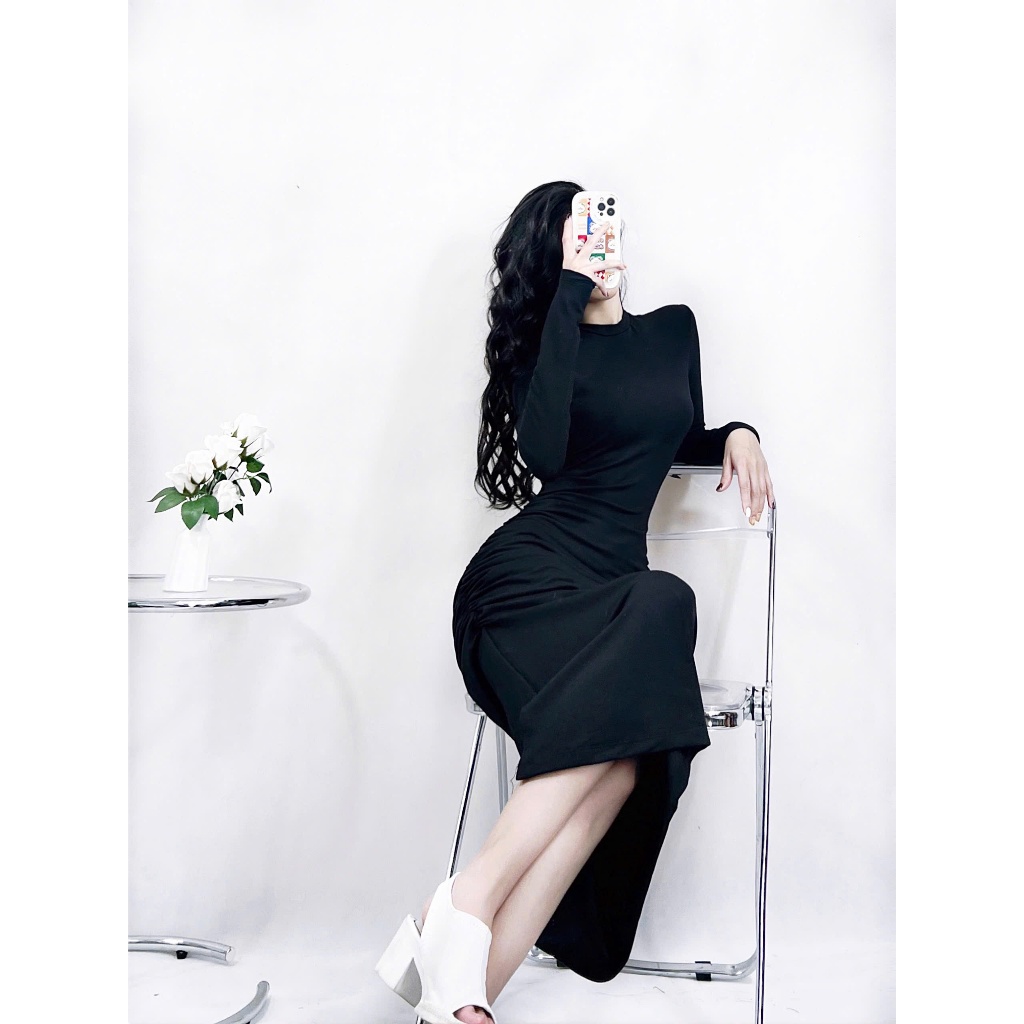 Đầm body nhún eo 2 bên siêu tôn dáng A1808
