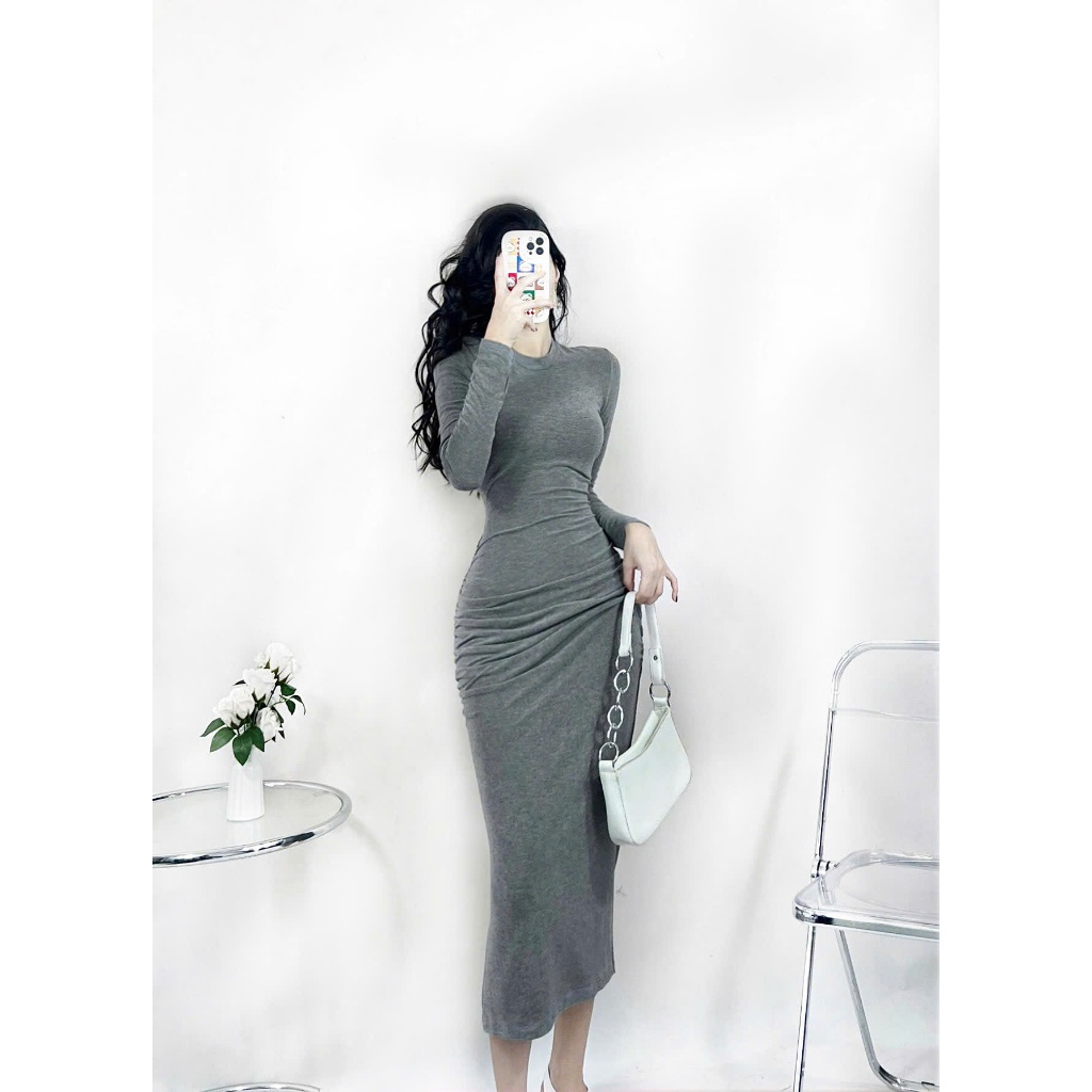 Đầm body nhún eo 2 bên siêu tôn dáng A1808
