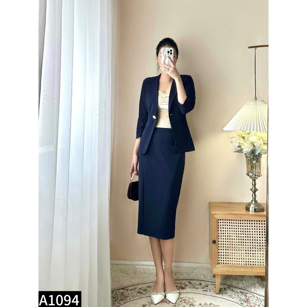 Set bộ áo vest phối chân váy bút chì A1094