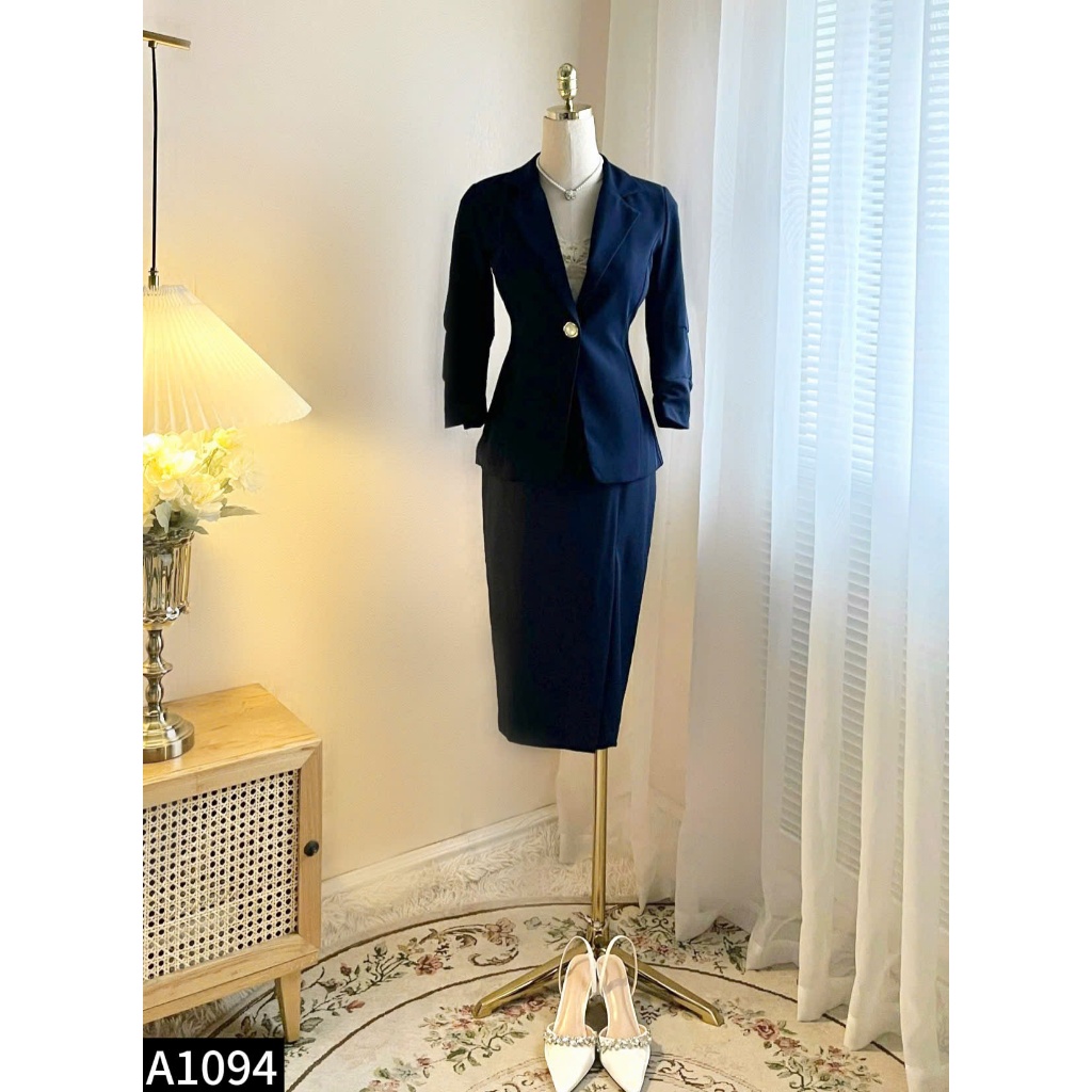 Set bộ áo vest phối chân váy bút chì A1094