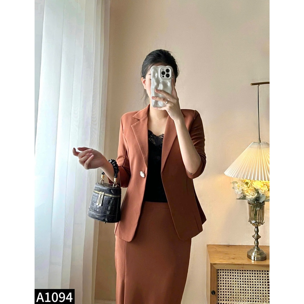 Set bộ áo vest phối chân váy bút chì A1094