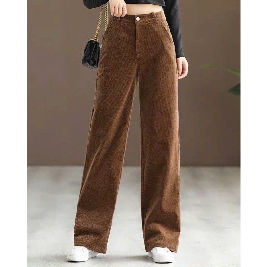 Quần culottes nhung tăm cho các nàng công sở A1775