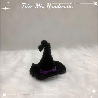 [Ảnh Thật + Sẵn Hàng] Mũ Phù Thủy Halloween Bằng Len Handmade Làm Móc Khóa, Kẹp Tóc