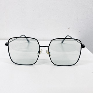 Kính Đổi Màu Sẵn 0 Độ - Gọng Kim Loại Mắt Vuông Phong Cách Hàn Quốc Chống Bụi