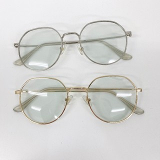 Kính Đổi Màu Sẵn 0 Độ - Gọng Kim Loại Mắt Tròn Phong Cách Hàn Quốc Chống Bụi Chống Nắng