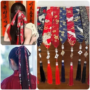 Dây Buộc Tóc Cột Tóc Thắt Lưng Cổ Trang Kiếm Hiệp Ruy Băng 1.9 mét Tua Rua Tiên Hiệp Mặc Việt Phục Hán Phục