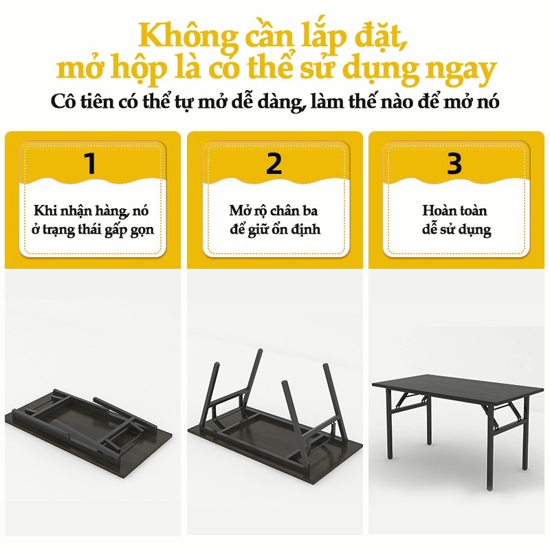 ALOVE Bàn gấp chắc chắn với khung sắt dày thích hợp cho văn phòng gọn gàng tiết kiệm không gian | BigBuy360 - bigbuy360.vn