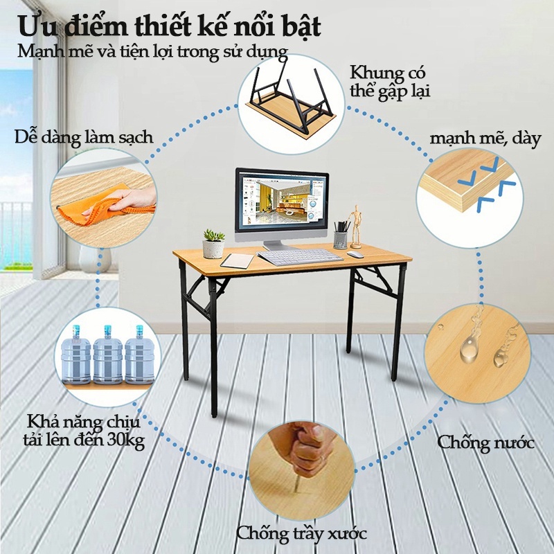 ALOVE Bàn gấp chắc chắn với khung sắt dày thích hợp cho văn phòng gọn gàng tiết kiệm không gian | BigBuy360 - bigbuy360.vn