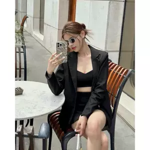 SET ÁO VEST 2 NÚT 2 TÚI PHỐI ÁO 2 DÂY VÀ QUẦN SHORT, SET ĐỒ NỮ CÁ TÍNH THANH LỊCH | MEOINDAHOUSE
