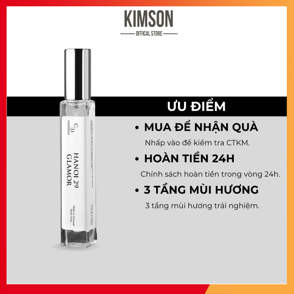 Tinh dầu nước hoa CODEDECO Hanoi 29 Glamor 10ml Nhẹ Nhàng, Thanh Lịch, Tinh Tế | BigBuy360 - bigbuy360.vn