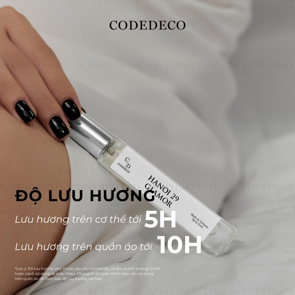 Tinh dầu nước hoa CODEDECO Hanoi 29 Glamor 10ml Nhẹ Nhàng, Thanh Lịch, Tinh Tế | BigBuy360 - bigbuy360.vn