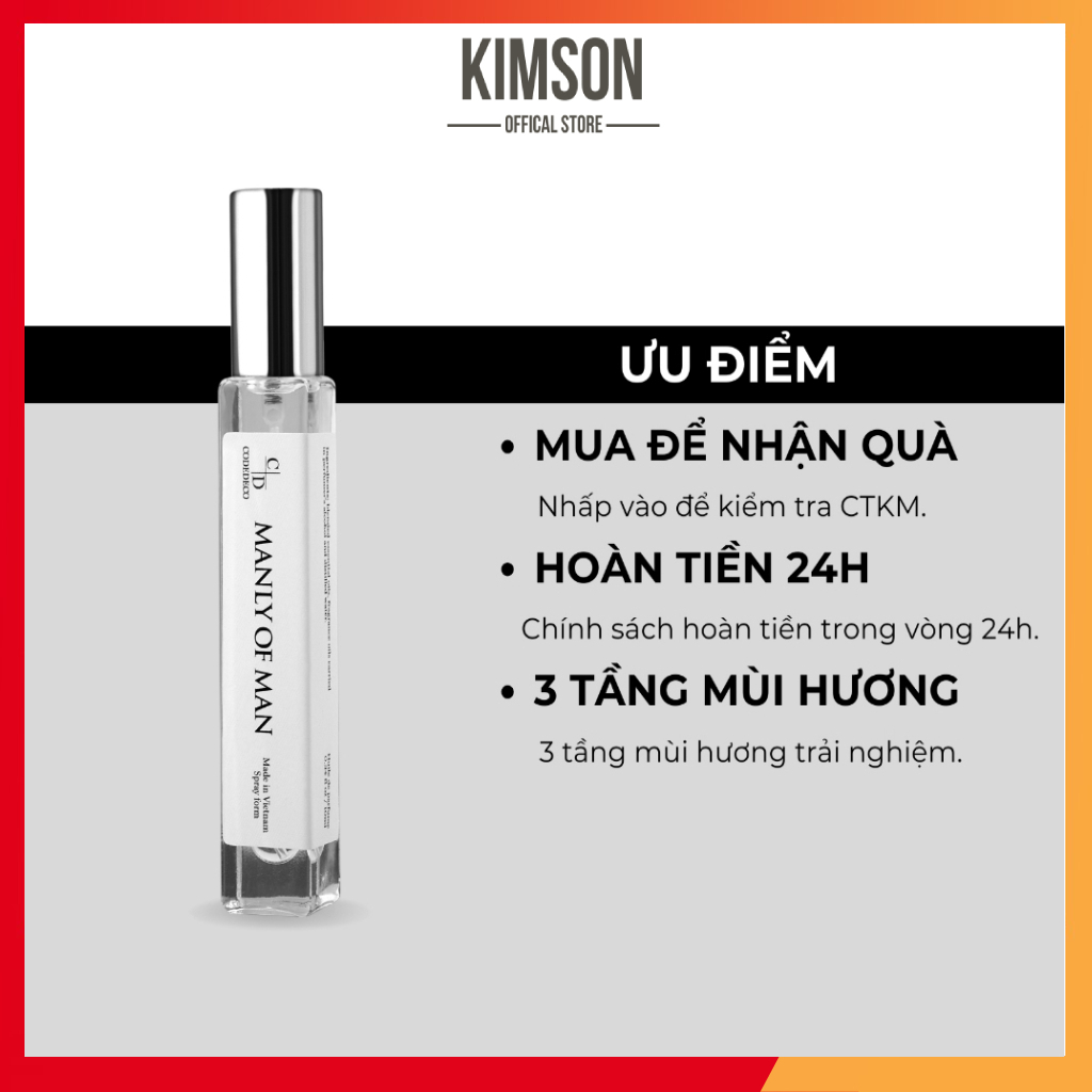 Tinh dầu nước hoa CODEDECO Manly of Man 10ml, Nam Tính, Lịch Lãm, Bí Ẩn | BigBuy360 - bigbuy360.vn
