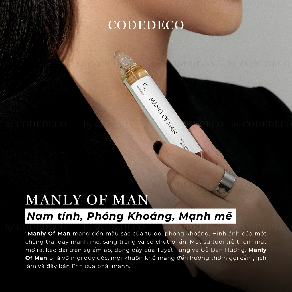Tinh dầu nước hoa CODEDECO Manly of Man 10ml, Nam Tính, Lịch Lãm, Bí Ẩn | BigBuy360 - bigbuy360.vn
