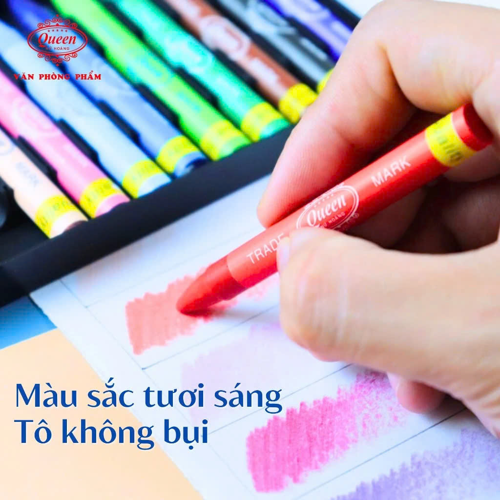 Product image (BẢN MỚI) Bút Sáp Màu Queen 12 Màu / 18 Màu / 24 Màu WCR-12,18,24 Hàng Chính Hãng Có Hương Thơm, Màu Sáng, Tô Đẹp 2