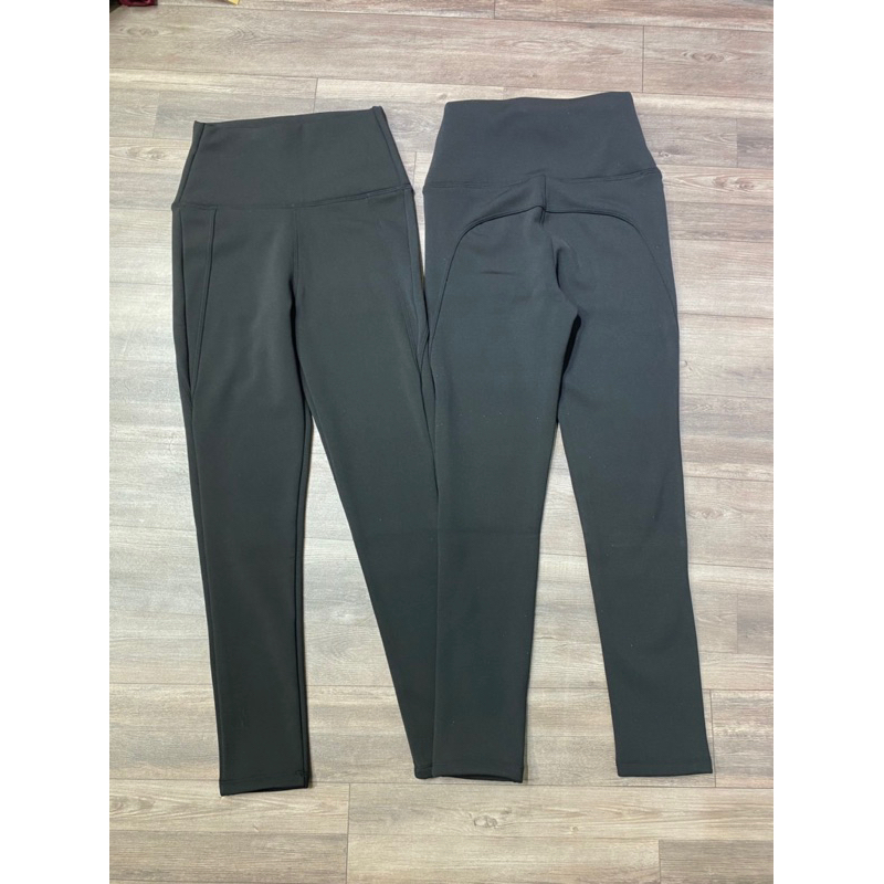 Quần Legging cạp cao lót nỉ không túi,có gân