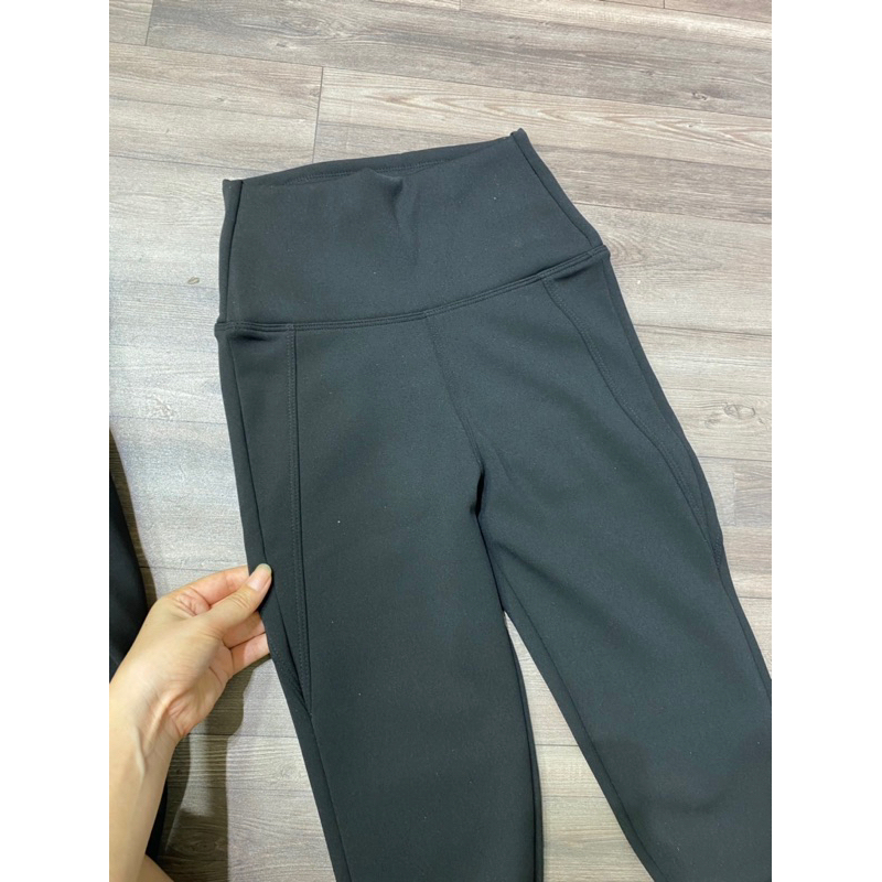Quần Legging cạp cao lót nỉ không túi,có gân