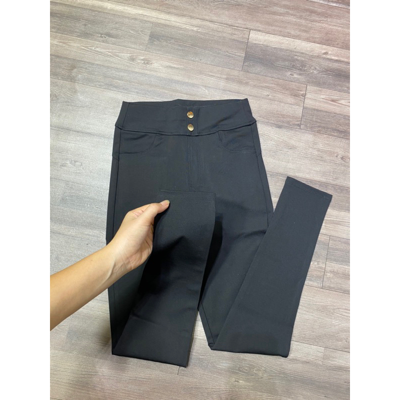 Quần Legging cạp cao 2 khuy ôm gọn tôn dáng