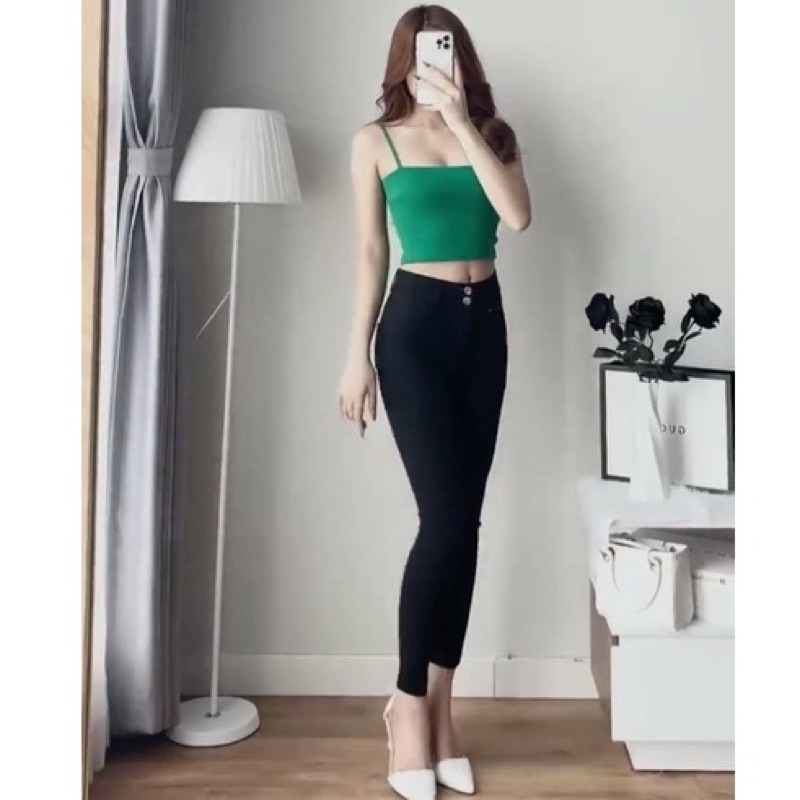 Quần Legging cạp cao 2 khuy ôm gọn tôn dáng