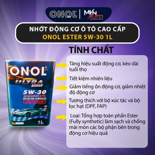 Nhớt Động Cơ Ô Tô Cao Cấp ONOL SAE Ester 5W-30 1 Lít FULLY SYNTHETIC - Mvn Auto
