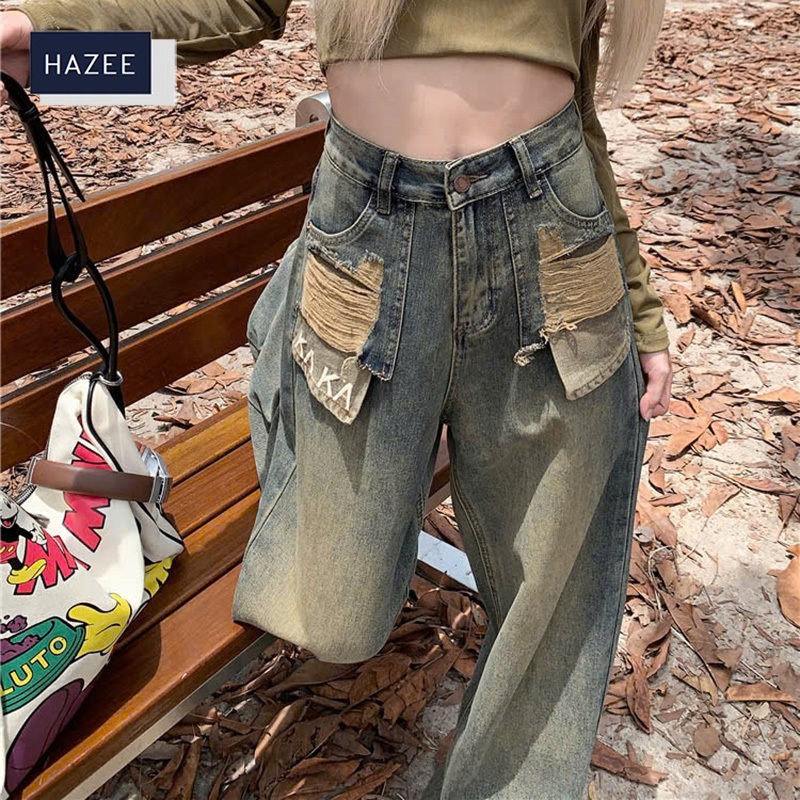 Quần Jean nữ phong cách bụi bặm màu mới mạnh mẽ năng động HAZEE