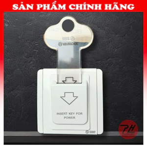 Bộ chìa khóa ngắt điện nhà nghỉ, khách sạn 20A có đèn báo loại vuông SINO - VANLOCK S66KT chính hãng