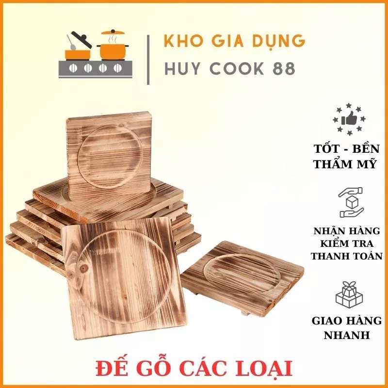 ĐẾ GỖ CÁC LOẠI CHẢO GANG BÒ NÉ CHỐNG NÓNG HUYCOOK88 CẮT CNC PHUN SƠN THẨM MỸ KHÔNG ĐỘC HẠI
