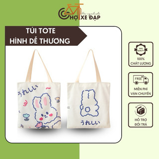 Túi Tote hình dễ thương chất liệu vải dày canvas thời trang bắt mắt bắt trend