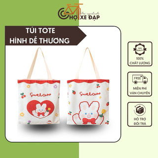 Túi Tote hình dễ thương chất liệu vải dày canvas thời trang bắt mắt bắt trend