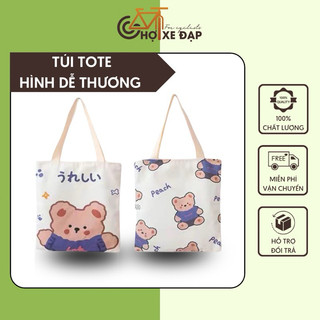 Túi Tote hình dễ thương chất liệu vải dày canvas thời trang bắt mắt bắt trend