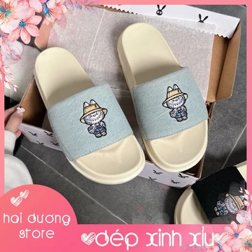 Dép nữ, Dép lê nữ, Dép quai ngang Labubu Hottrend Đế 3cm chống trượt, Dép đi trong nhà