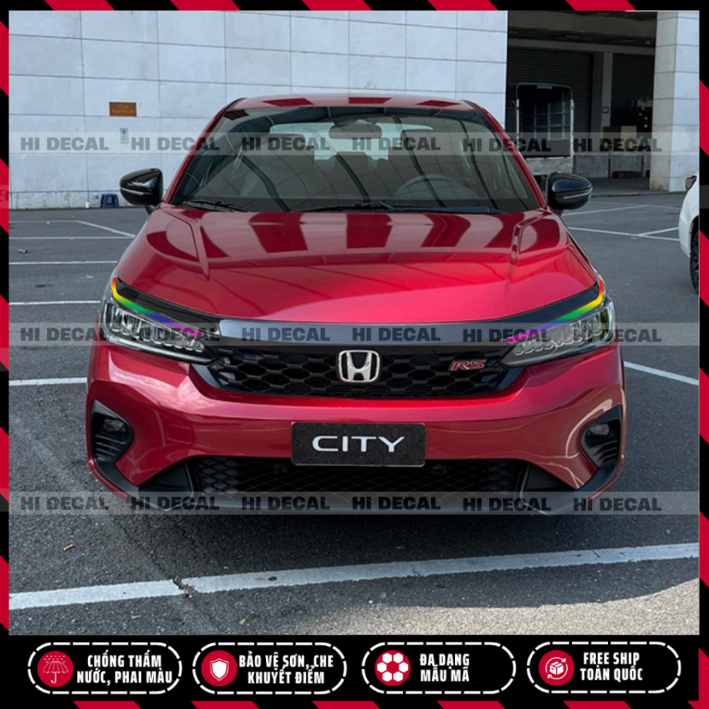 Tem dán đèn City 2022-2026, Tem xe Honda City trang trí xe chống nước, phai màu, chịu nhiệt tốt