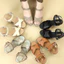 Sandal đế xuồng KOSU cao 8cm, sandal Ankle Strap chéo thiết kế đế chống trơn trượt cho nữ 23004