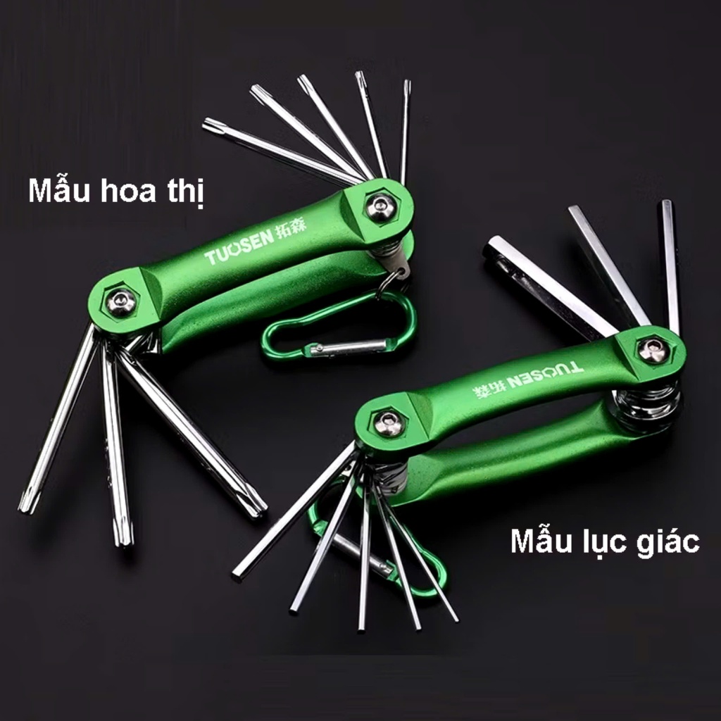 Bộ Lục Giác Đa Năng Sửa Chữa 8in1 Tuosen, Bộ Lục Giác Sửa Chữa Xe Đạp, Lắp Máy Móc Di Động