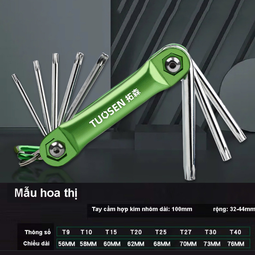 Bộ Lục Giác Đa Năng Sửa Chữa 8in1 Tuosen, Bộ Lục Giác Sửa Chữa Xe Đạp, Lắp Máy Móc Di Động