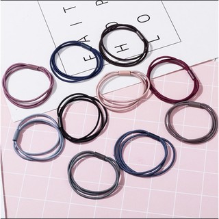 Set 10 Dây Chun Buộc Tóc 3 Sợi Nhiều Màu - Phôi Cột Tóc thêu - Phôi Dây Scrunchies