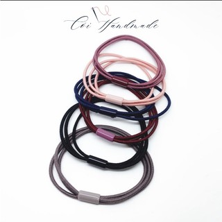 Set 10 Dây Chun Buộc Tóc 3 Sợi Nhiều Màu - Phôi Cột Tóc thêu - Phôi Dây Scrunchies